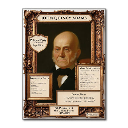 US President John Quincy Adams Inspirational Quote Poster - Young N Refined