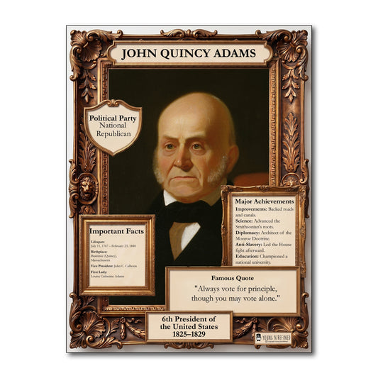US President John Quincy Adams Inspirational Quote Poster - Young N Refined
