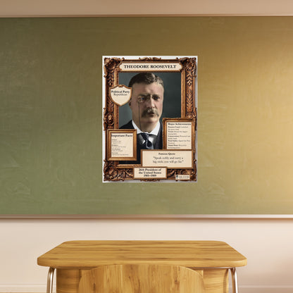 US President Theodore Roosevelt Inspirational Quote Poster - Young N Refined