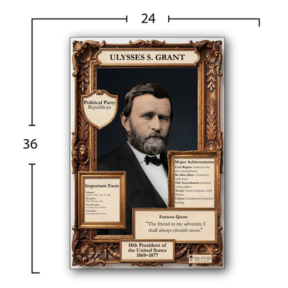 US President Ulysses S. Grant Inspirational Quote Poster - Young N Refined