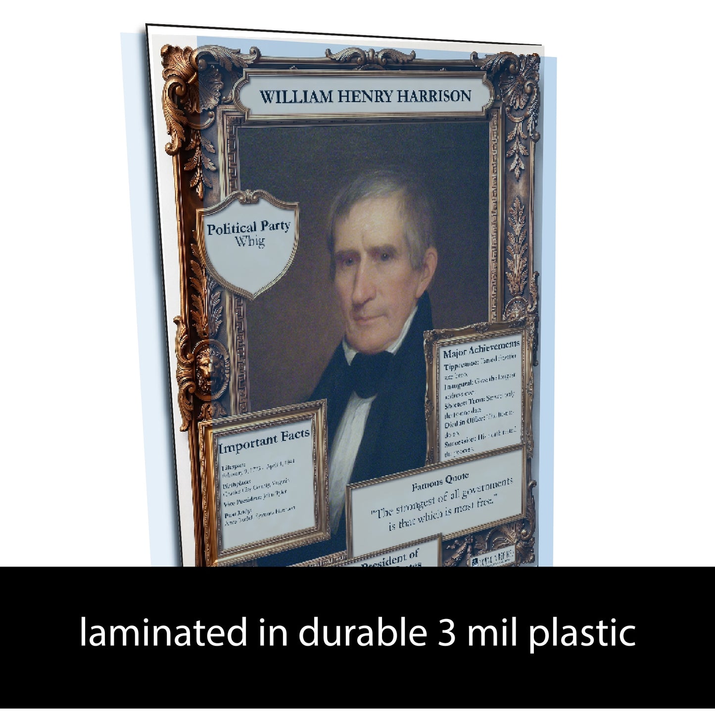US President William Henry Harrison Inspirational Quote Poster - Young N Refined