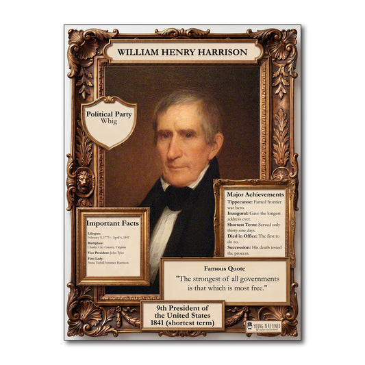 US President William Henry Harrison Inspirational Quote Poster - Young N Refined
