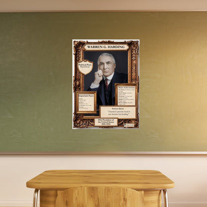US President Warren G. Harding Inspirational Quote Poster - Young N Refined