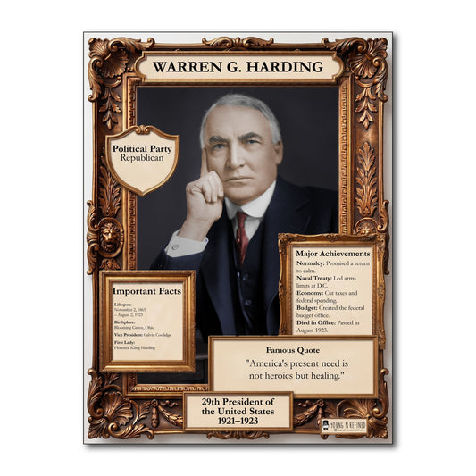 US President Warren G. Harding Inspirational Quote Poster - Young N Refined