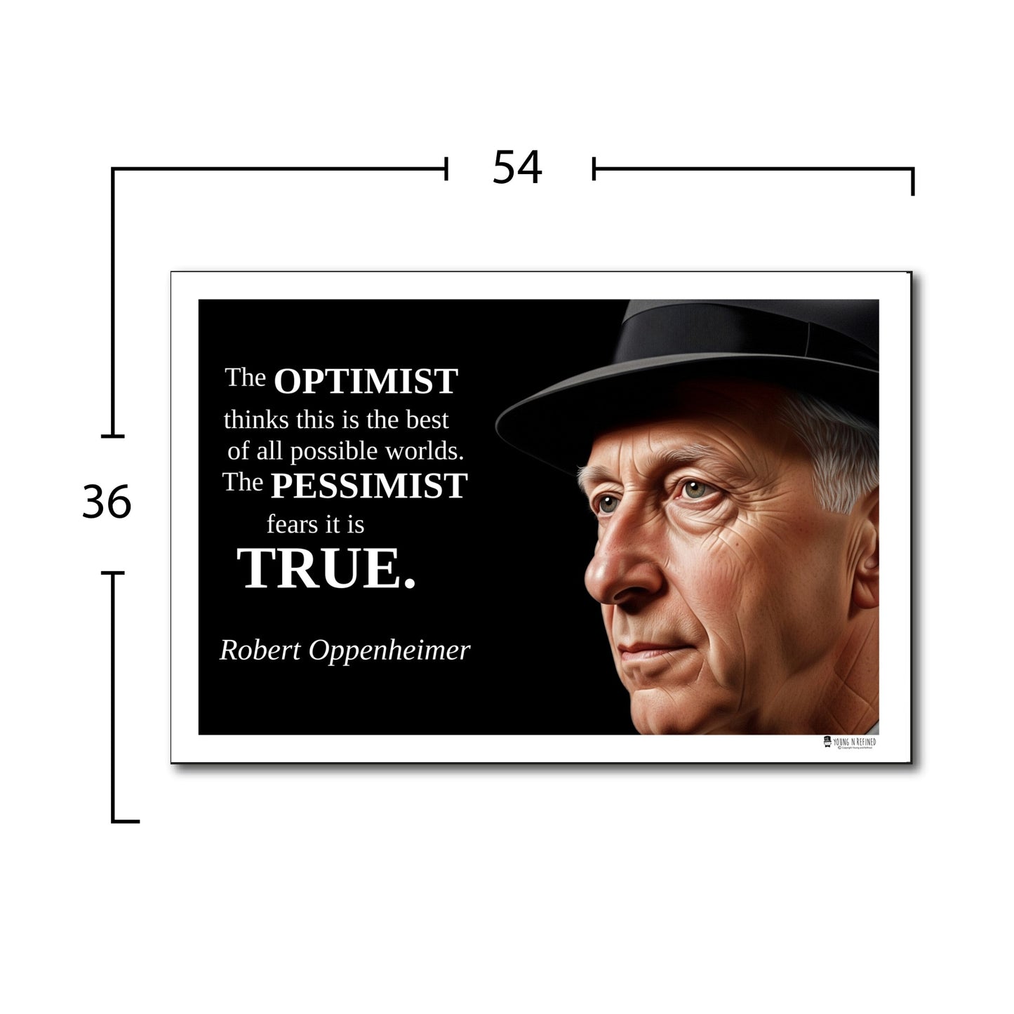 Robert Oppenheimer Quote Poster - "The OPTIMIST thinks..."