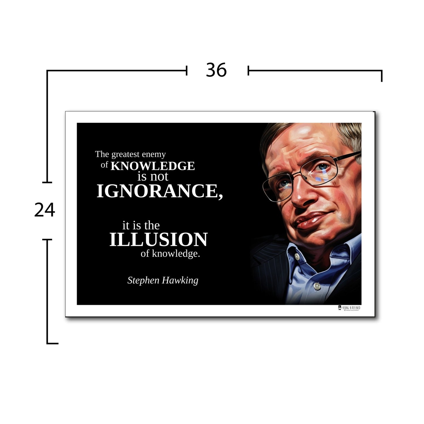 Stephen Hawking Inspirational Quote Poster - "The greatest enemy of KNOWLEDGE..."