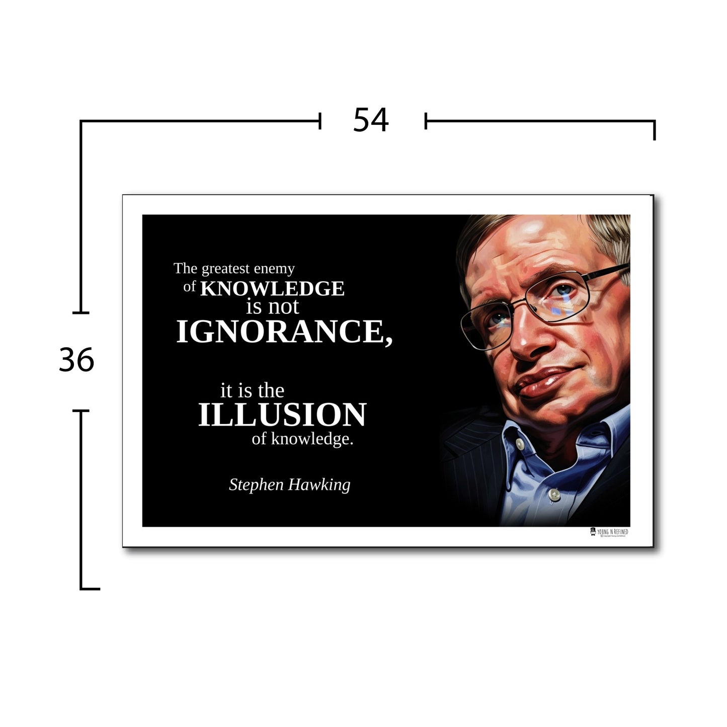 Stephen Hawking Inspirational Quote Poster - "The greatest enemy of KNOWLEDGE..."