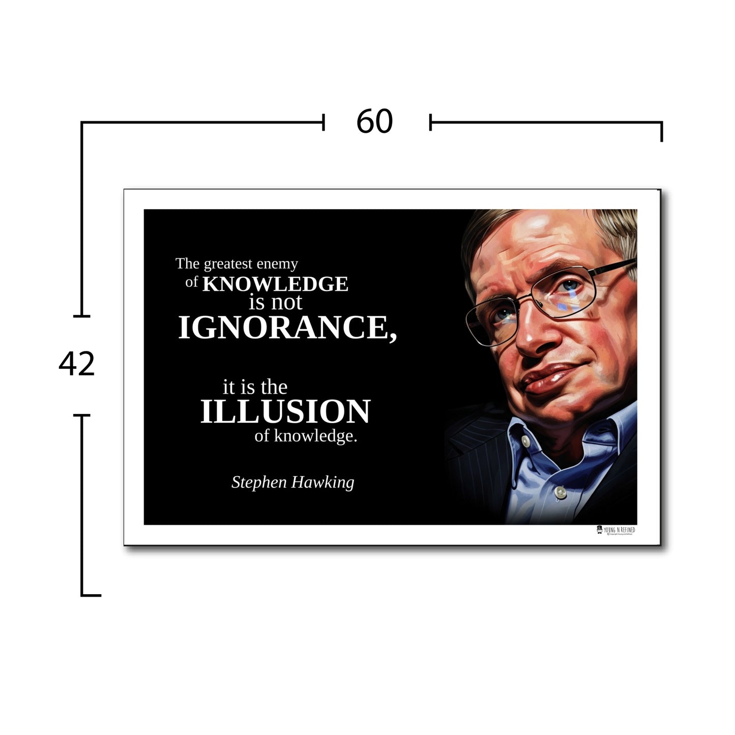 Stephen Hawking Inspirational Quote Poster - "The greatest enemy of KNOWLEDGE..."