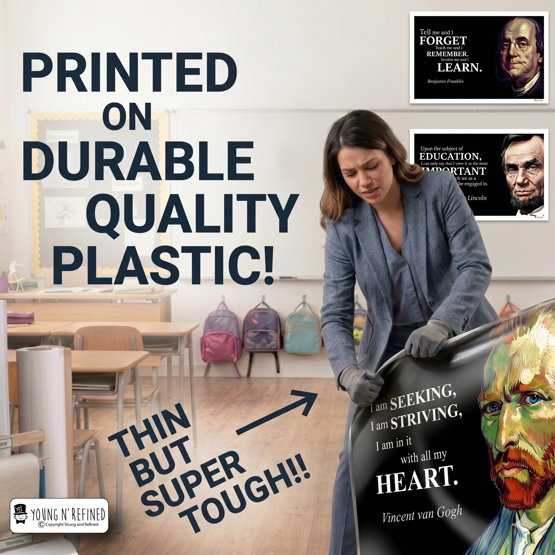 Printed on durable quality plastic - thin but super tough