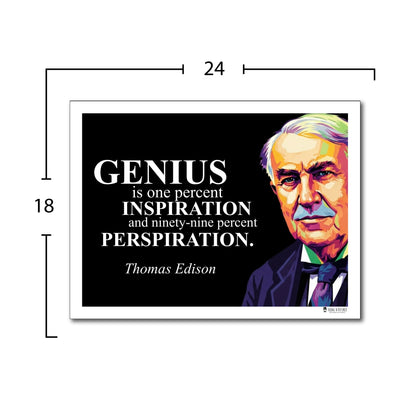 Thomas Edison Inspirational Quote Poster - "GENIUS is one percent..."