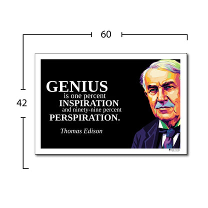 Thomas Edison Inspirational Quote Poster - "GENIUS is one percent..."