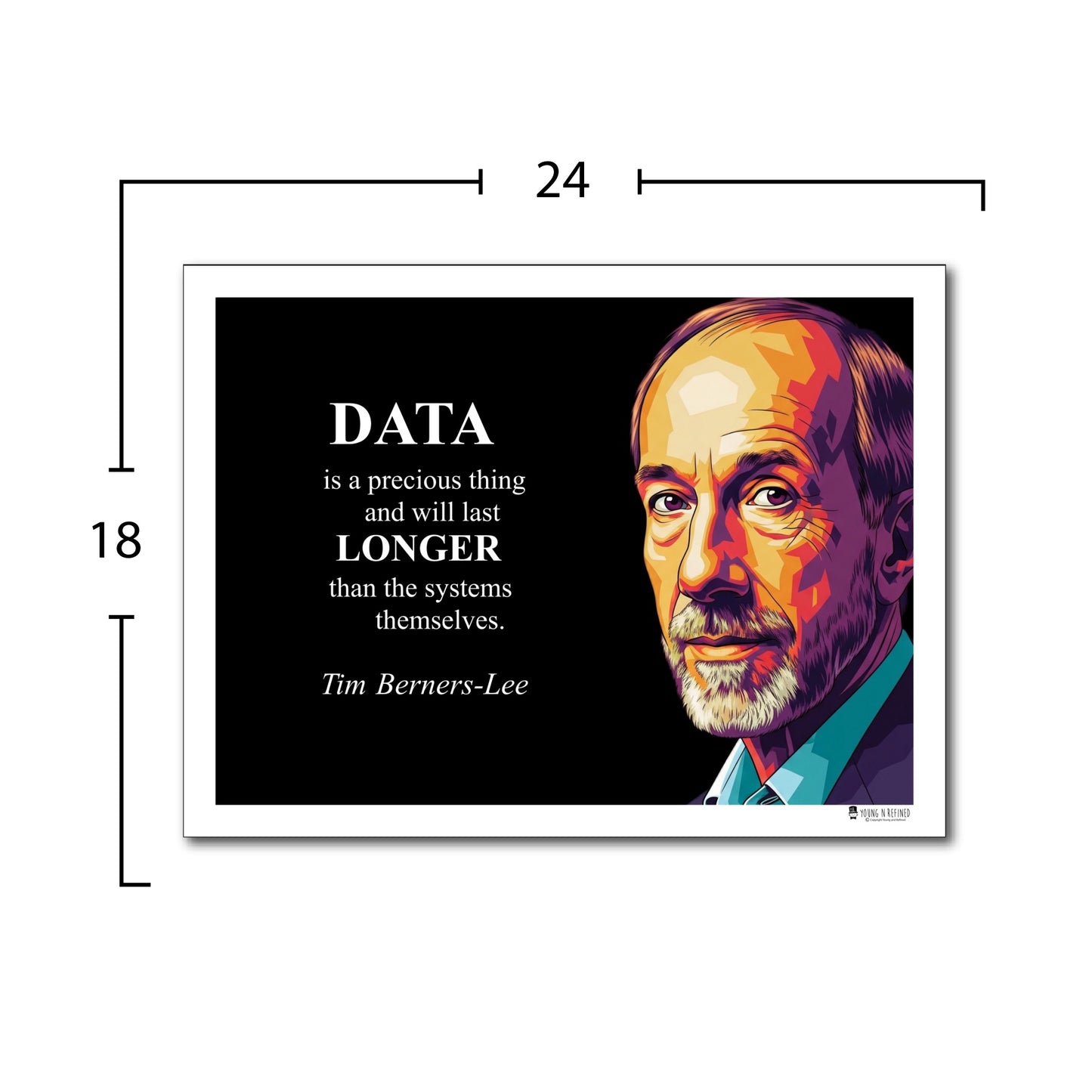 Tim Berners-Lee Inspirational Quote Poster - "DATA is a precious thing..."