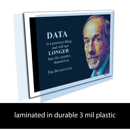 Tim Berners-Lee Inspirational Quote Poster - "DATA is a precious thing..."