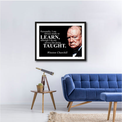 Winston Churchill Inspirational Quote Wall Art