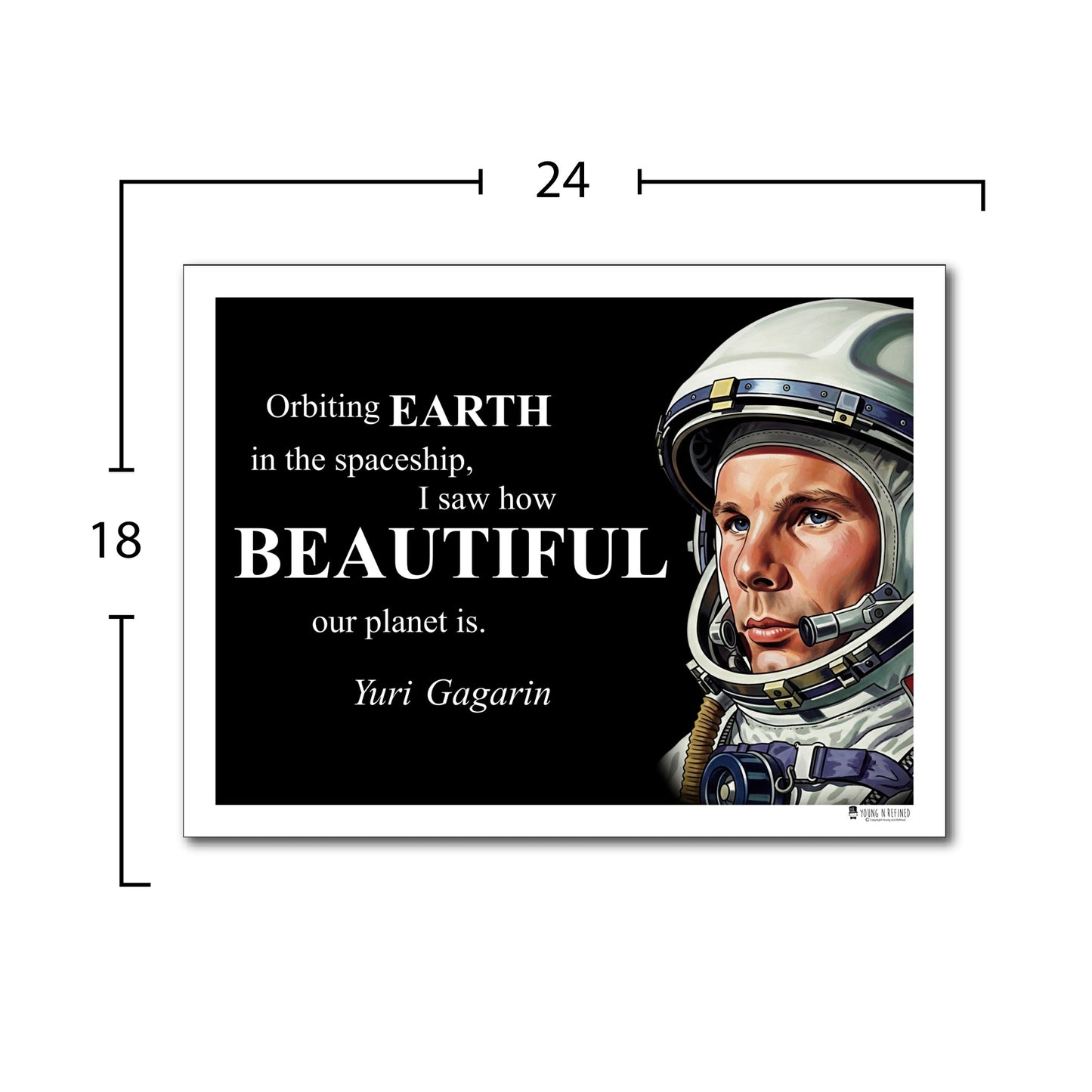 Yuri Gagarin Inspirational Quote Wall Art