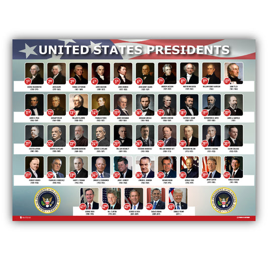 United States Of America Presidents Poster Flag Metal Landscape