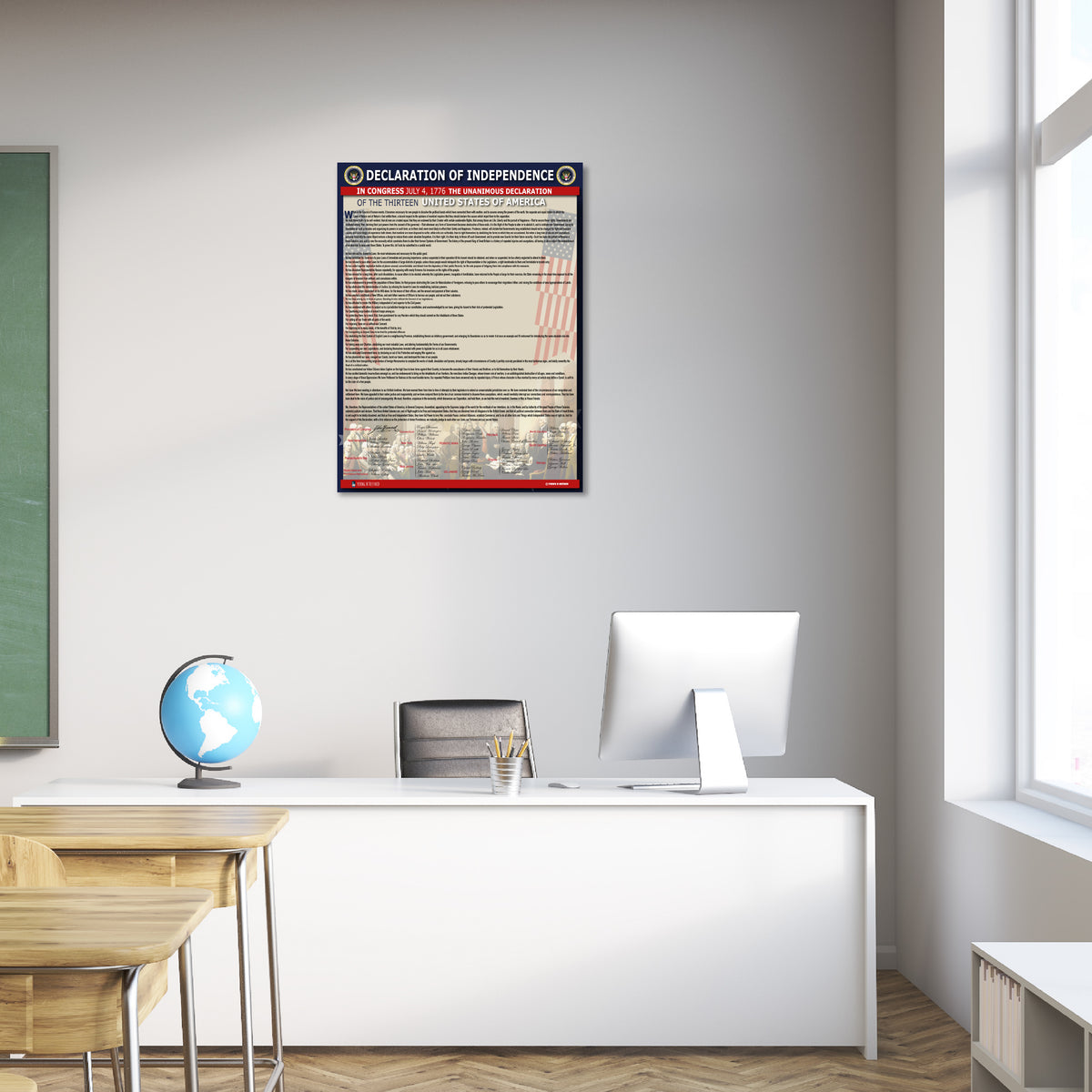 Declaration of Independence Poster Laminated Classroom Chart Decor Kid