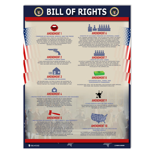 Bill of Rights Poster Classroom Chart Décor Laminated Replica Young N Refined