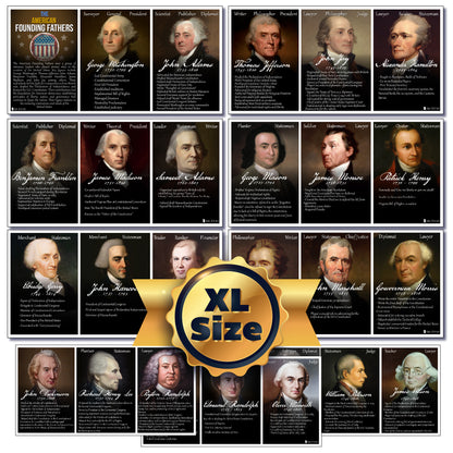 Founding Fathers US History 9 Posters Pack Young N Refined