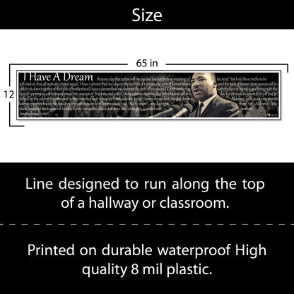 Martin Luther King Jr. Banner for Classroom Plastic Bulletin Board Sign Young N Refined