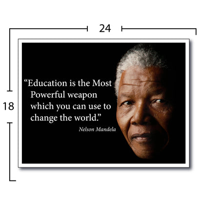 Education is the Most Powerful Nelson Mandela Poster Print
