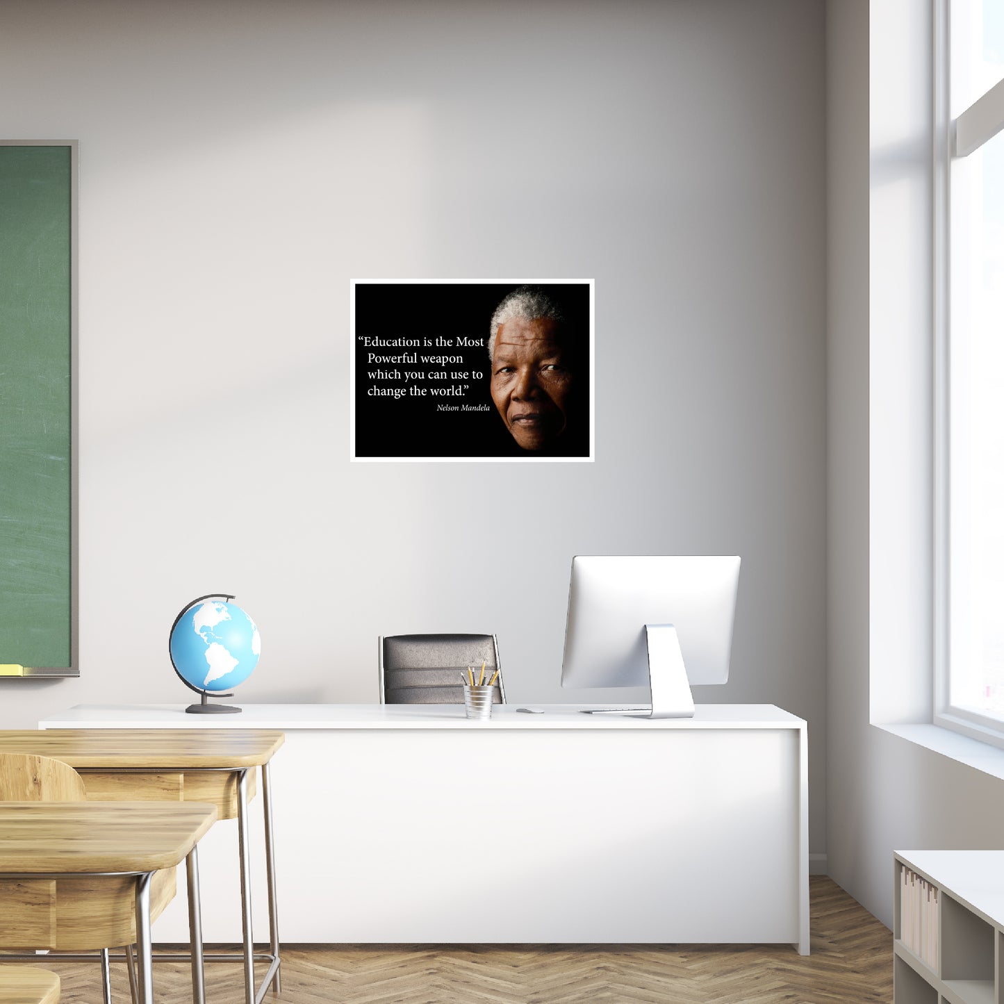 Education is the Most Powerful Nelson Mandela Poster Print