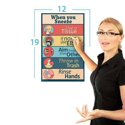 Covid 19 healthy Classroom Rules signs LAMINATED  for students Young N Refined (10x20)