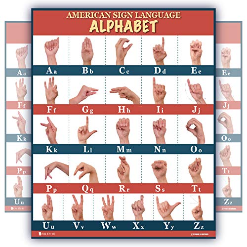 ASL american sign language alphabet abc chart poster