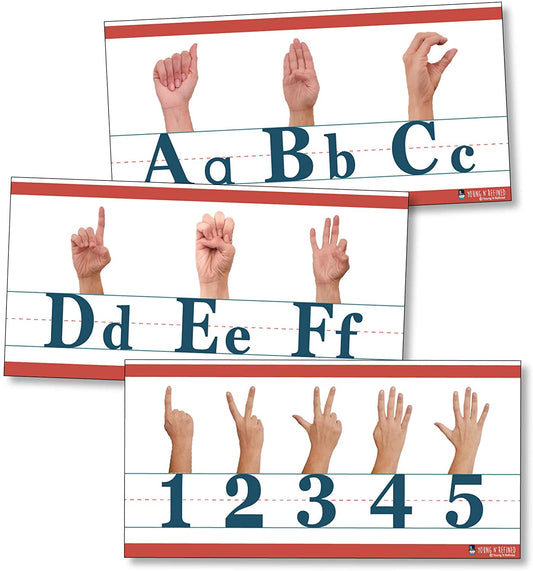 American Sign Language  Bulletin board set ABC and counting to 10 - Young N' Refined