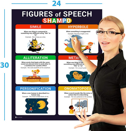 Figures and Parts of Speech Grammar LAMINATED Posters 2 Pack