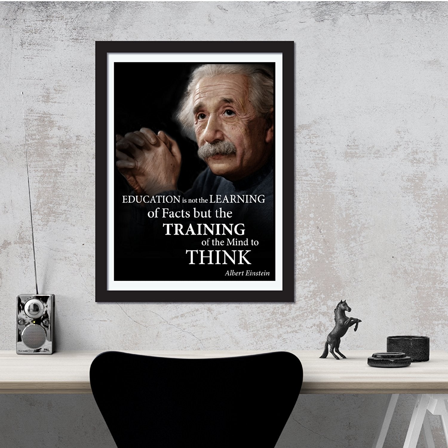 Albert Einstein education portrait poster quote print wall art - Young N' Refined