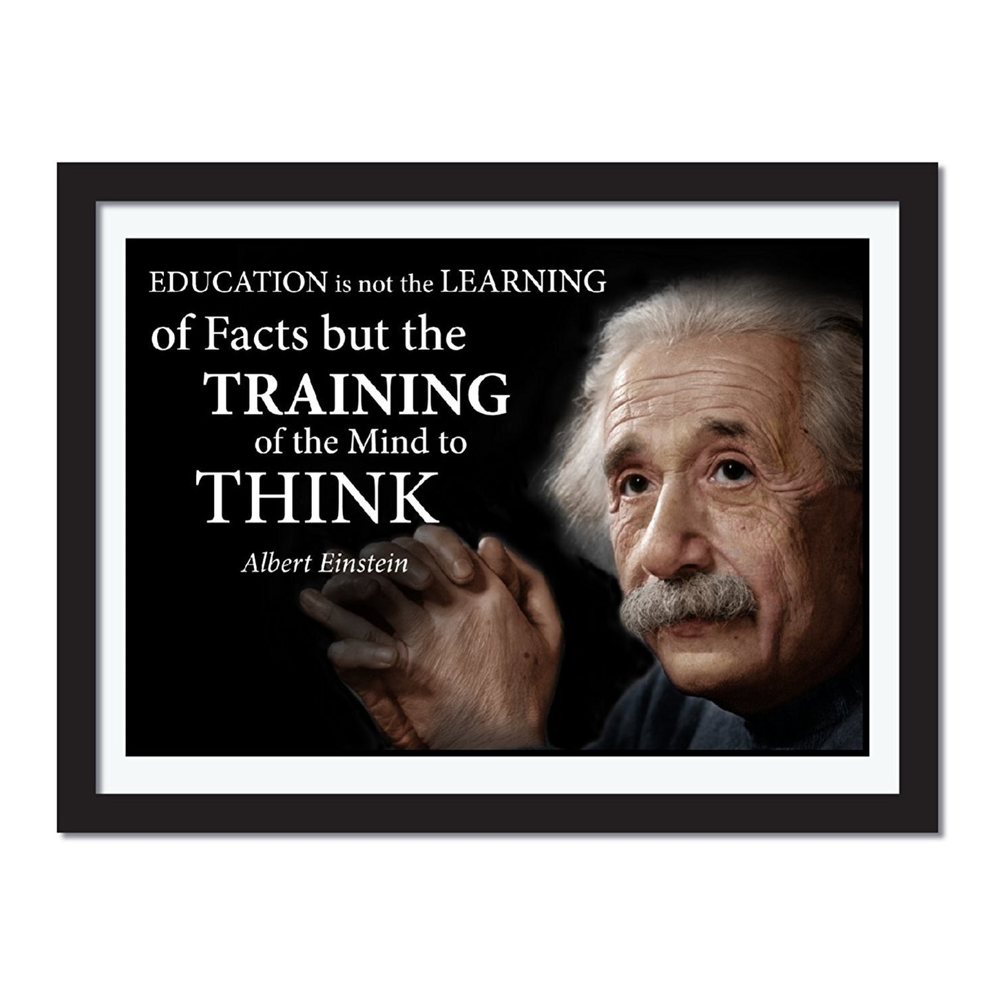 Albert Einstein Education Poster for Home Library Classroom or Office - Young N' Refined
