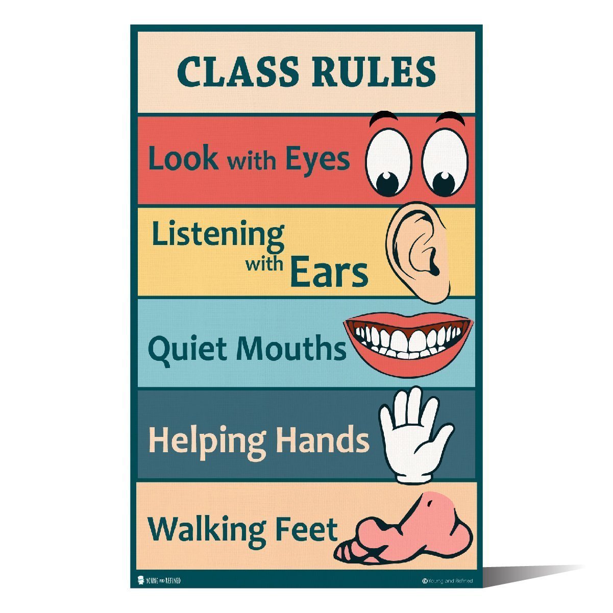 Classroom Rules Sign Chart Laminated Classroom Teacher Poster - Young N' Refined