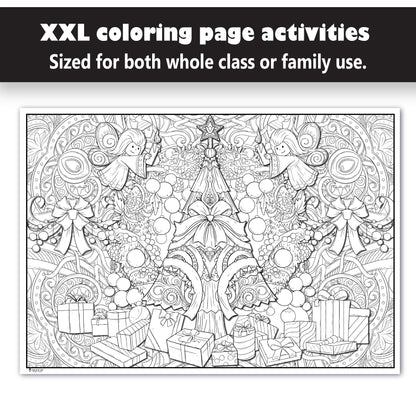 Christmas Activity Coloring page extra large Poster folded version Young N Refined