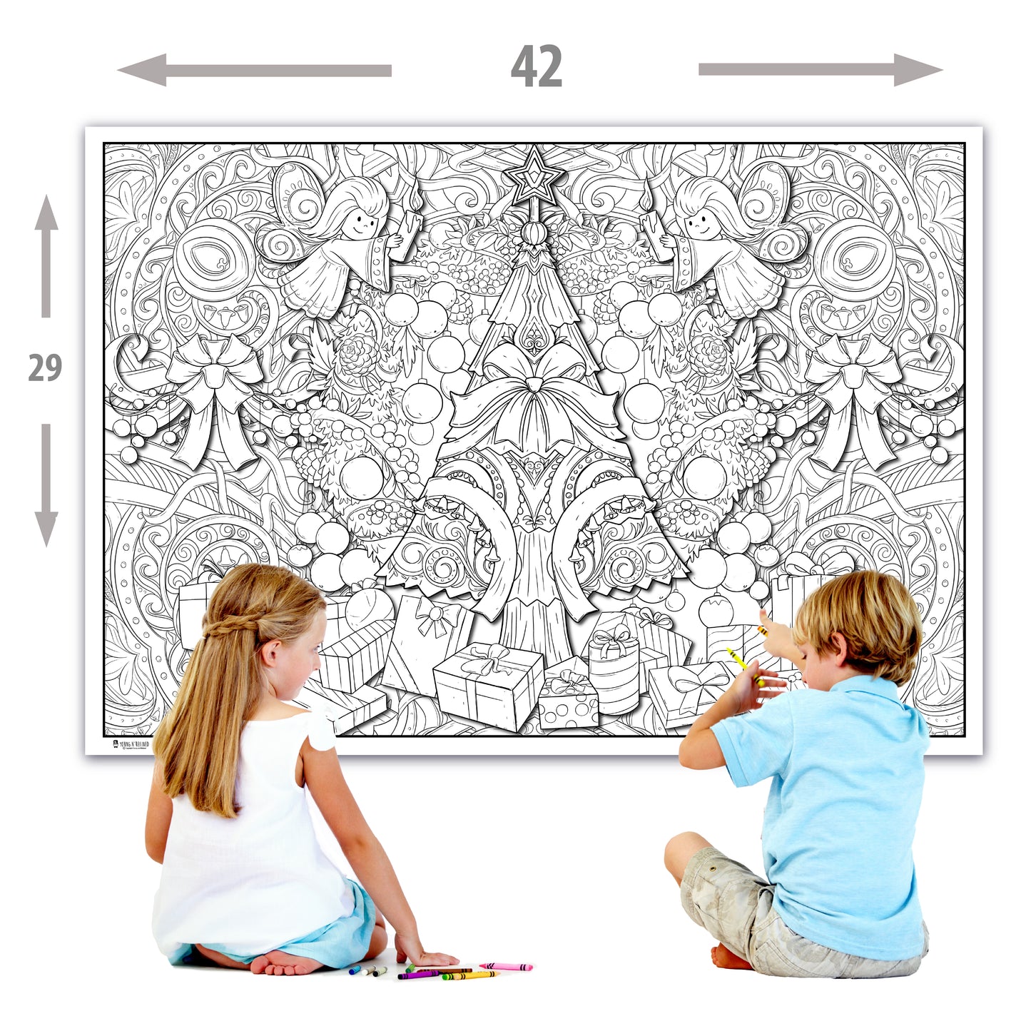 2 Giant Coloring Page Posters Activities for Kids Young N Refined 30x42