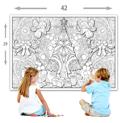 Christmas Activity Coloring page extra large Poster folded version Young N Refined
