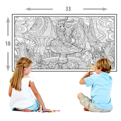 2 Pack Of Giant Coloring Posters Of Alice In Wonderland Of Mandalas Folded Version