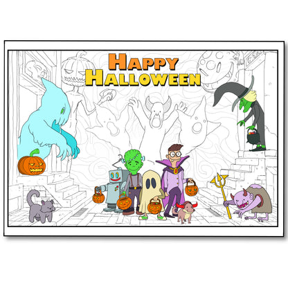 Giant Halloween Activity Coloring page Poster folded version Young N Refined