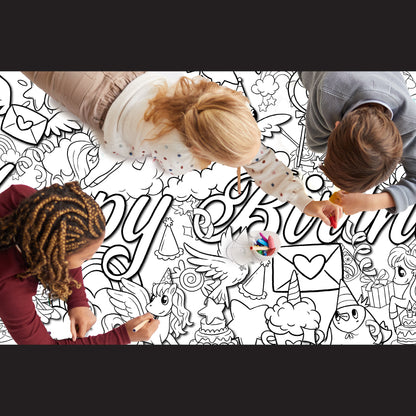 Coloring Table Cloth Birthday Party Activity Page Paper Liner Fairy Princess Unicorns Young N Refined