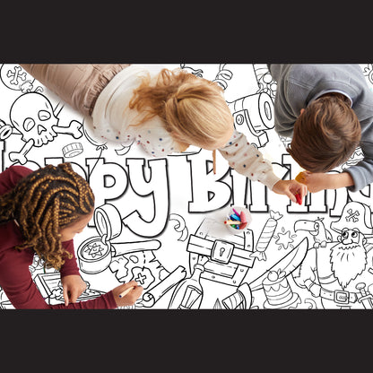 Coloring Table Cloth Birthday Party Activity Page Paper Liner Pirates Young N Refined