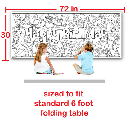 Coloring Table Cloth Birthday Party Activity Page Paper Liner Pirates Young N Refined