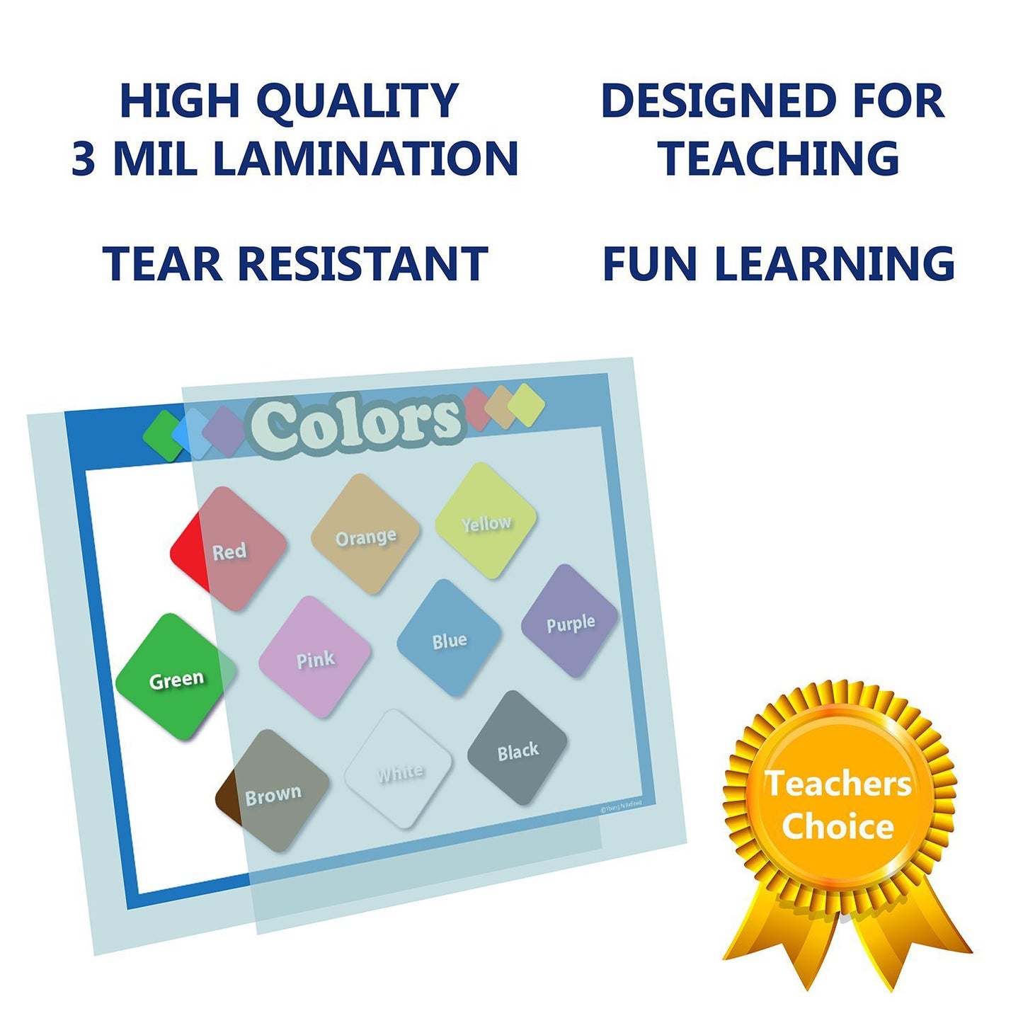 Children Learning Colors Chart Laminated Classroom Poster - Young N' Refined