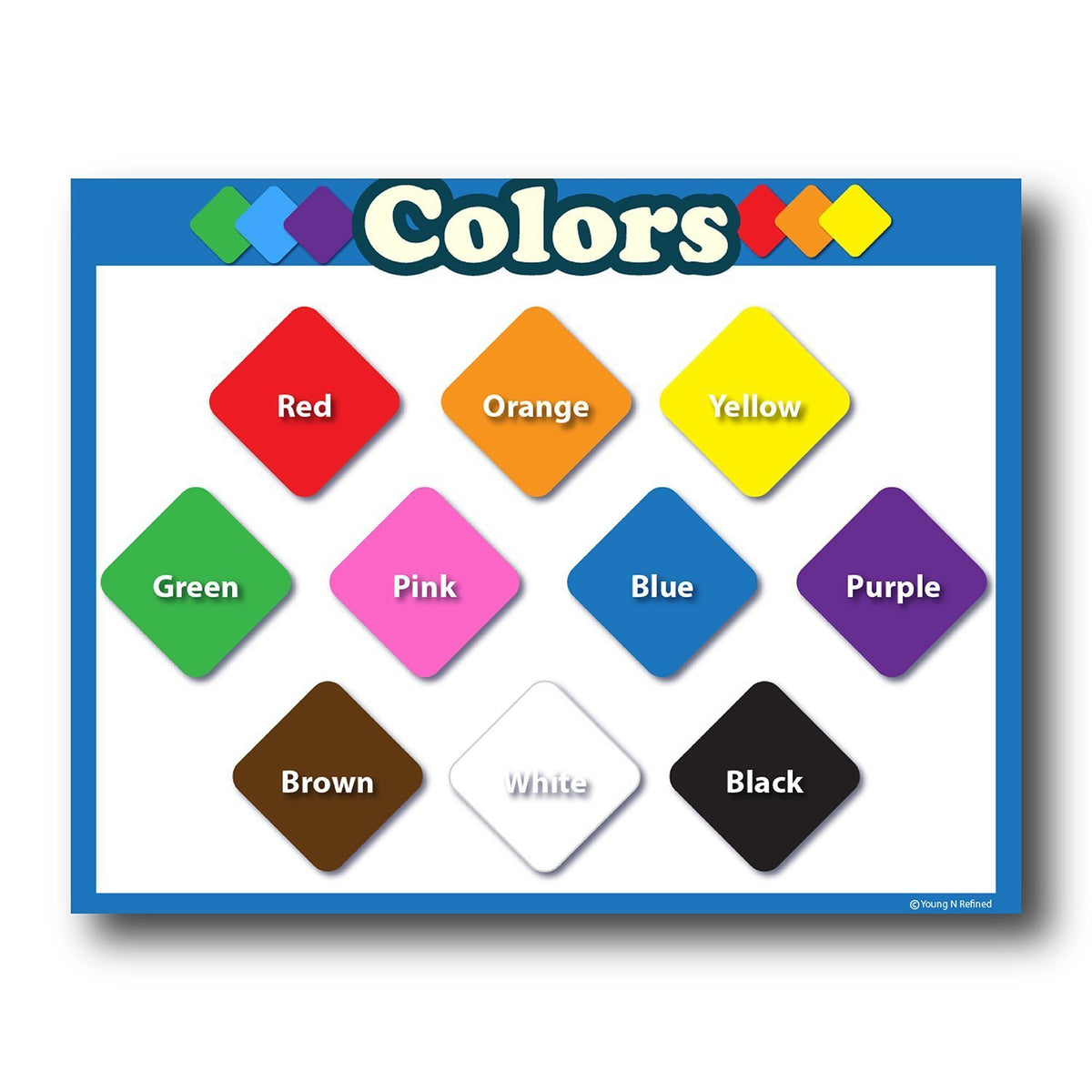 Children Learning Colors Chart Laminated Classroom Poster – Young N ...
