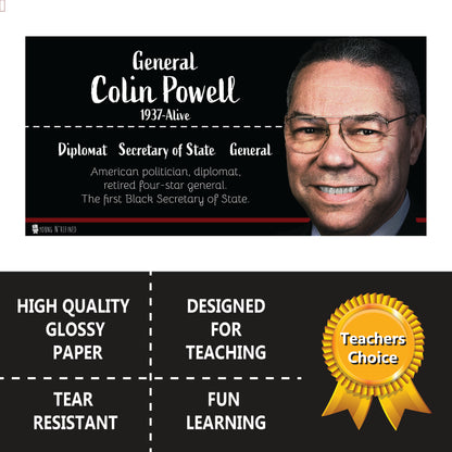 Black Heroes Poster bulletin board Set 9 Pack Glossy Paper (9"x19") Young N Refined