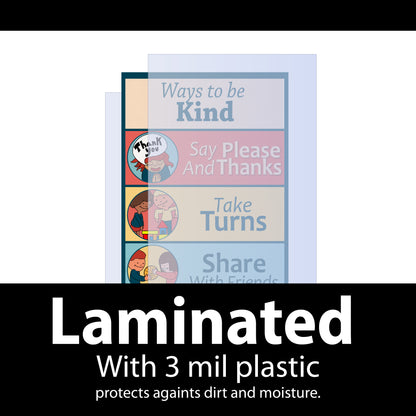 Classroom Rules posters 6 pack of laminated school signs  (9x19) Young N Refined