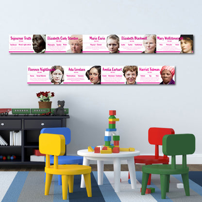 Historic Women Poster Bulletin Board Set, 9 Charts Pack Glossy Paper