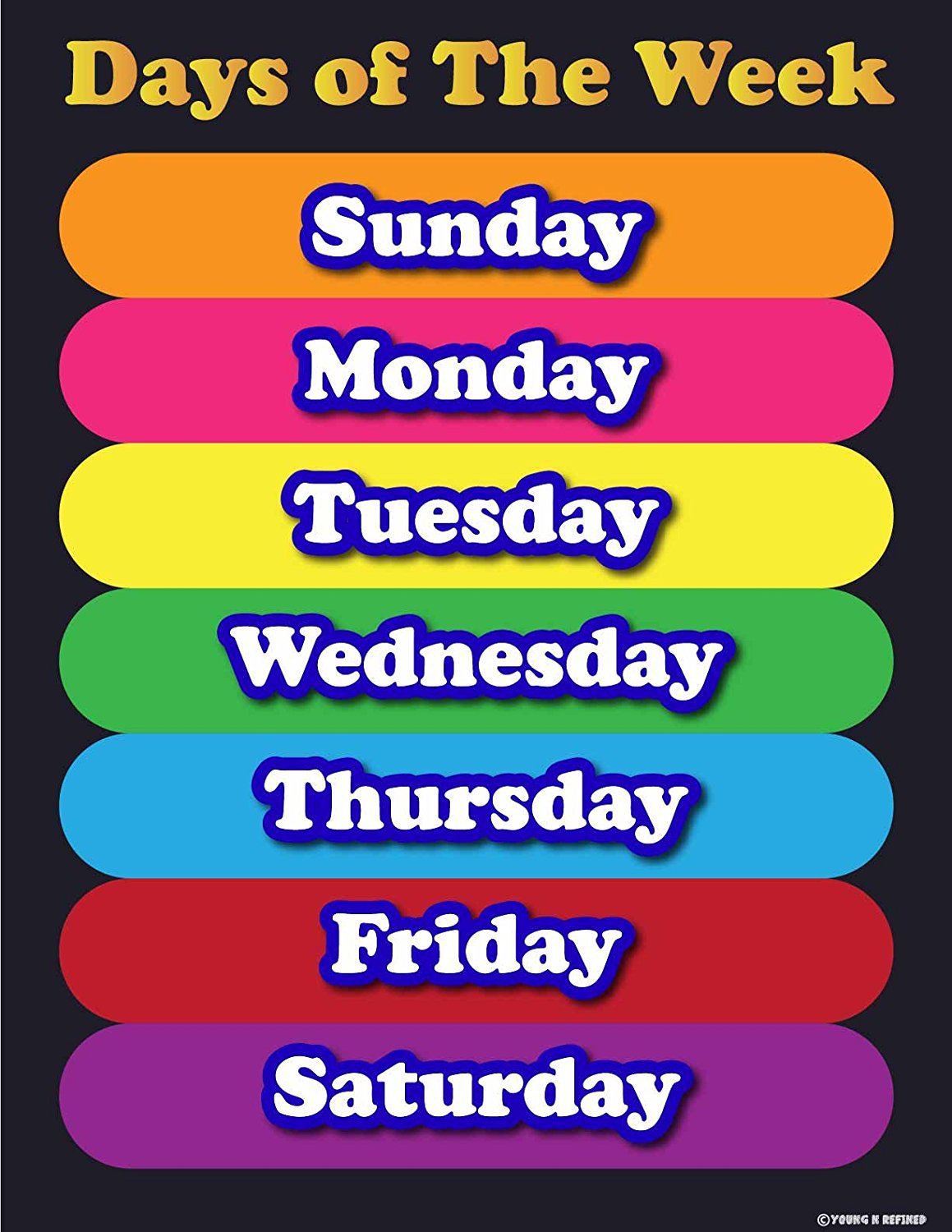 Days Of The Week Chart