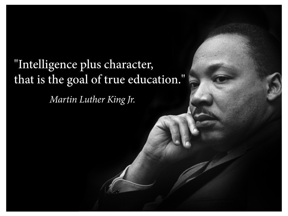 Martin Luther King Jr. Poster famous inspirational quote banner for classrooms education wall art photograph picture black history month famous African american hero activism teacher - Young N' Refined