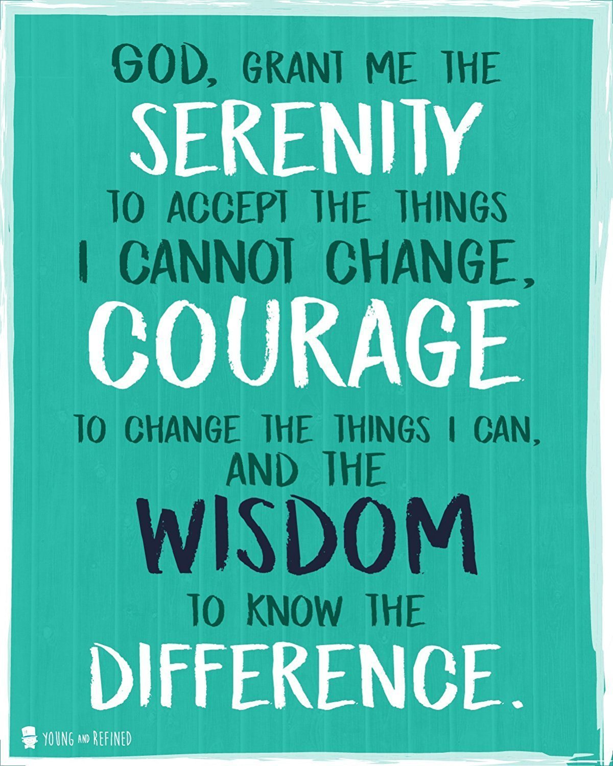 Serenity prayer wall art perfect for decorating kitchens homes bathrooms bedrooms hallways Aqua - Young N' Refined