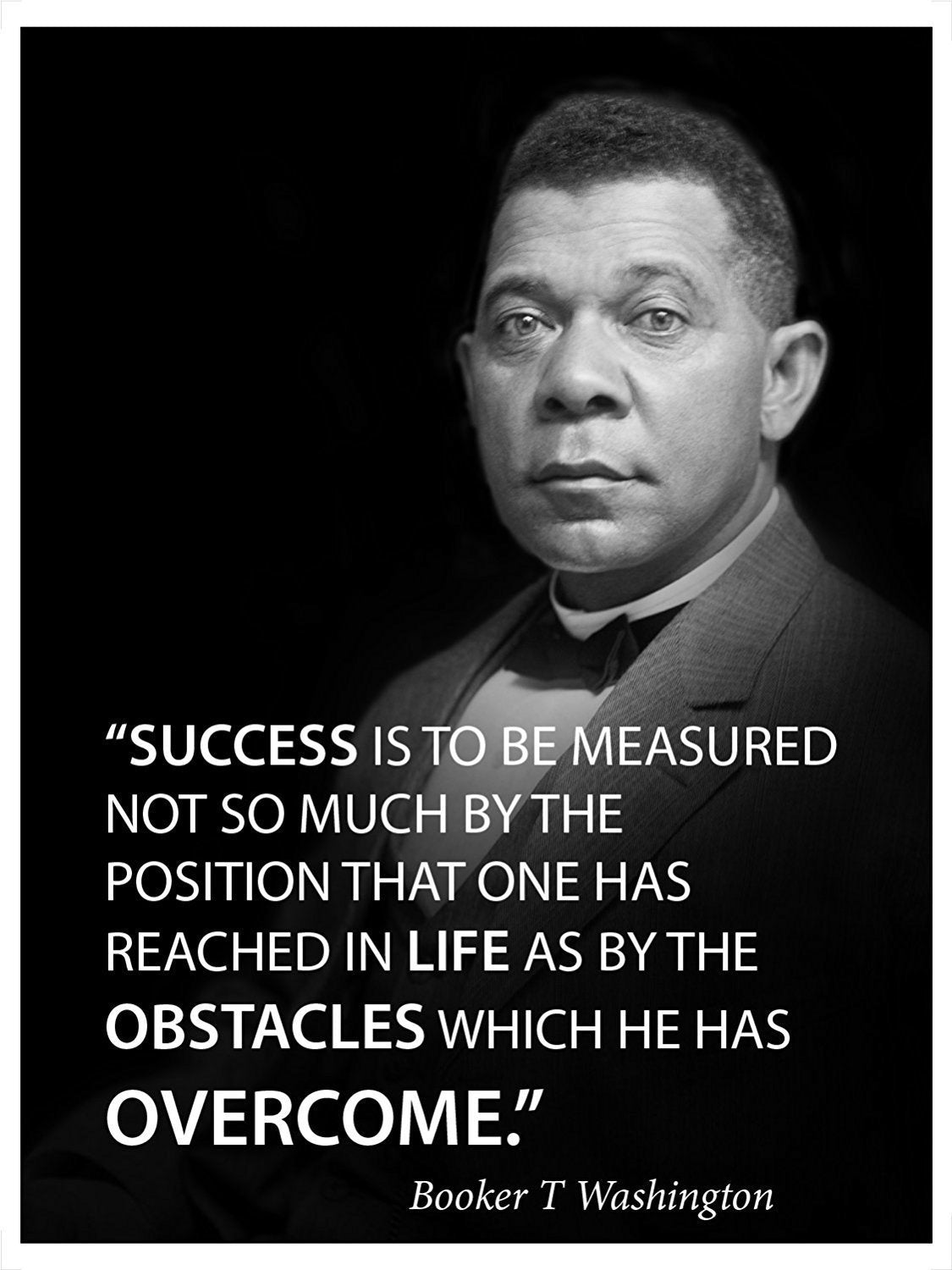 Success is to be measured famous quote poster portrait by Booker T Washington motivational decoration for school classrooms libraries study halls educators - Young N' Refined